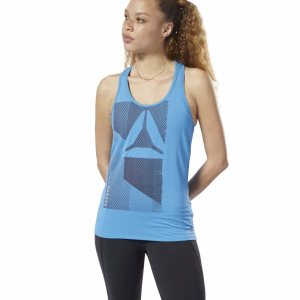 Reebok ACTIVCHILL Graphic Muskelshirt Damen - Blau - DE 573-VSL